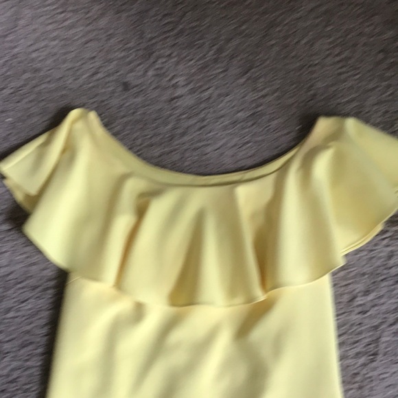 Antonio Melani yellow off the should lines dress - Picture 3 of 7